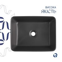 Раковина накладна Qtap Tern 48 см антрацит матовий QT17116069AN