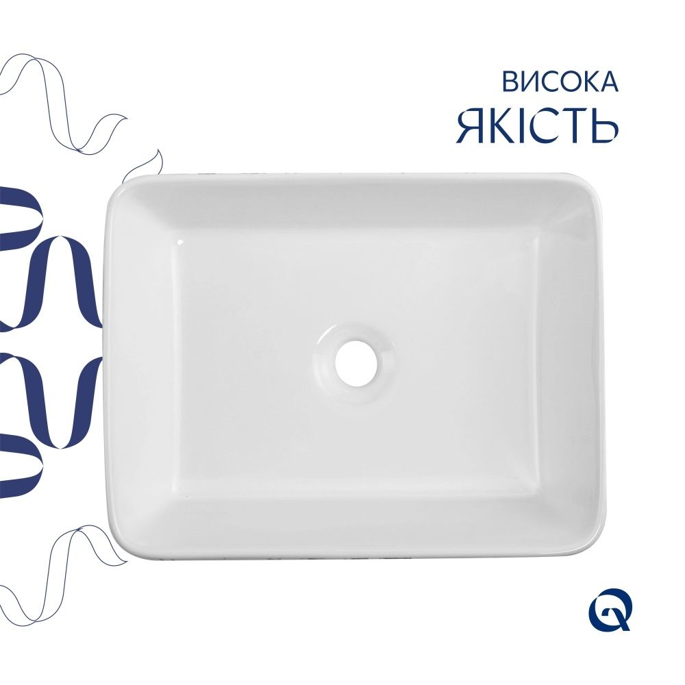 Раковина накладна Qtap Tern 48 см мармур глянцевий QT17116069MR