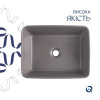 Раковина накладна Qtap Tern 48 см сірий матовий QT17116069SG