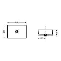 Раковина накладна Qtap Tern 60 см білий глянцевий QT171180841W