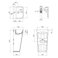 Раковина підлогова Qtap Tern 44 см білий глянцевий QT1711G302WN47320