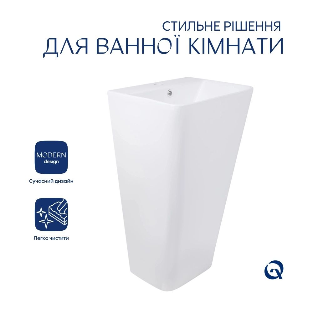 Раковина підлогова Qtap Tern 44 см білий глянцевий QT1711G302WN