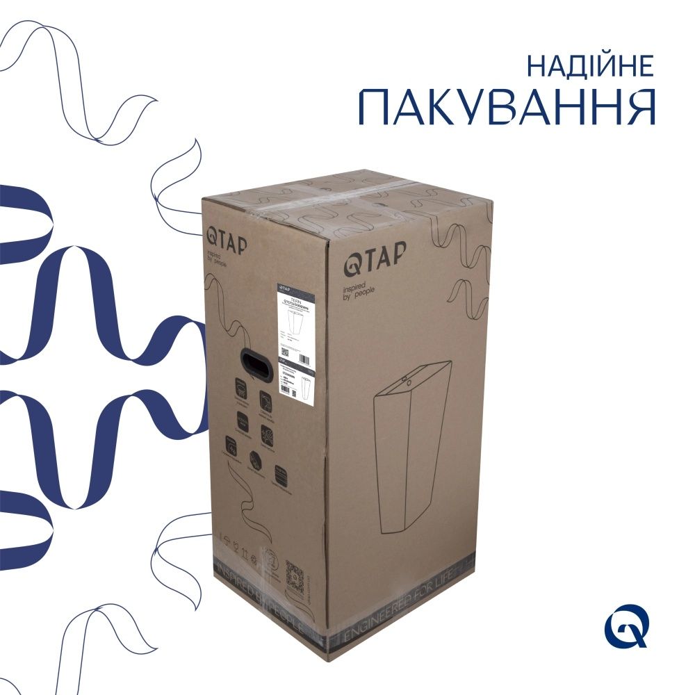 Раковина підлогова Qtap Tern 44 см білий глянцевий QT1711G302WN