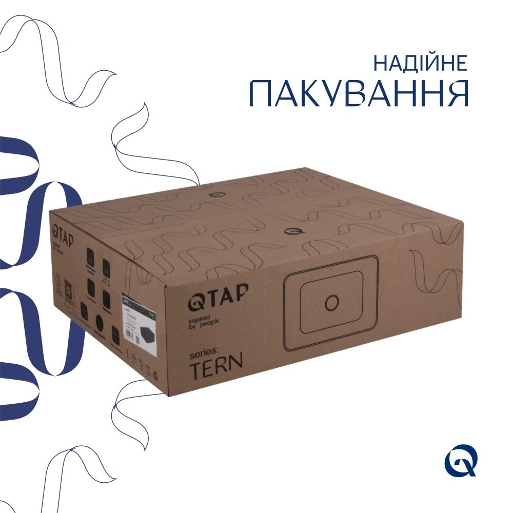 Раковина накладна Qtap Tern 48 см чорний матовий QT172074MBMBN47300