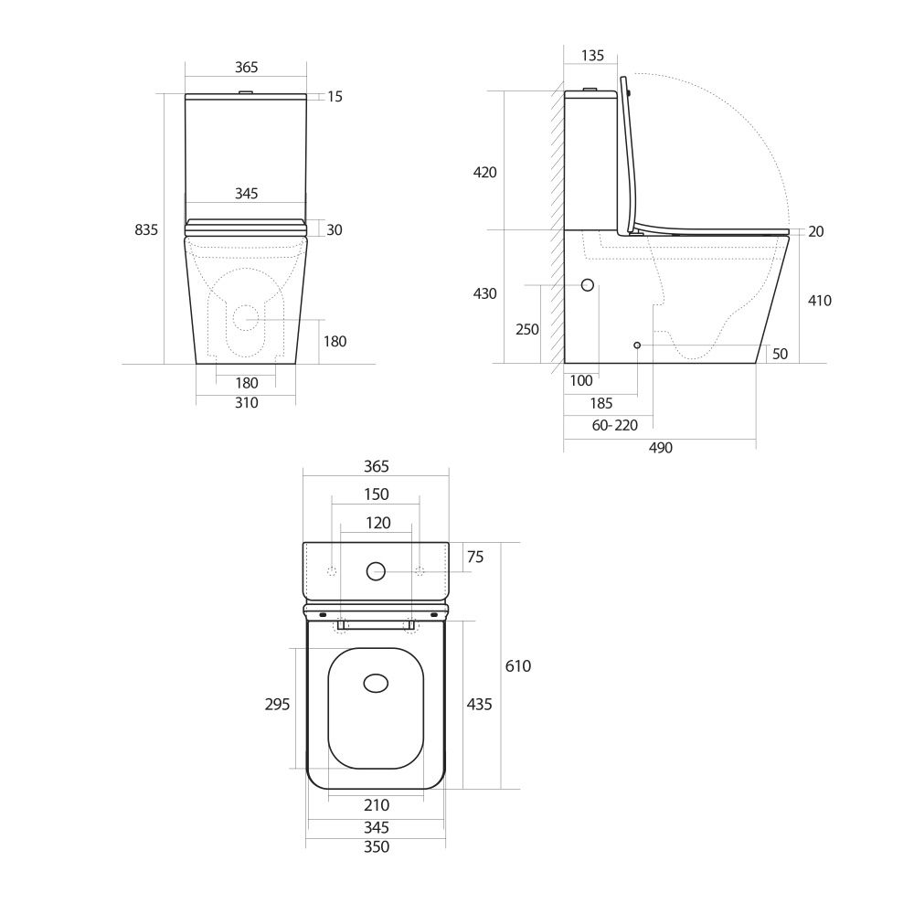 Унітаз підлоговий Qtap Tern білий глянцевий QT17226003AW з бачком і сидінням Soft-close