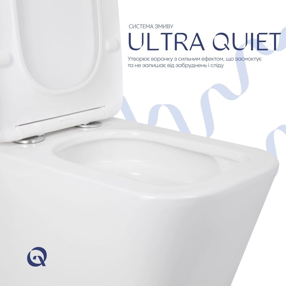 Унітаз підлоговий Qtap Tern білий глянцевий QT17226003AW з бачком і сидінням Soft-close