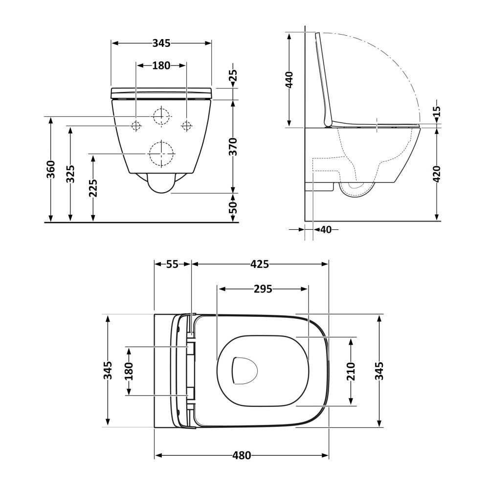 Унітаз підвісний Qtap Tern чорний матовий QT17332303ASMB з сидінням Soft-close