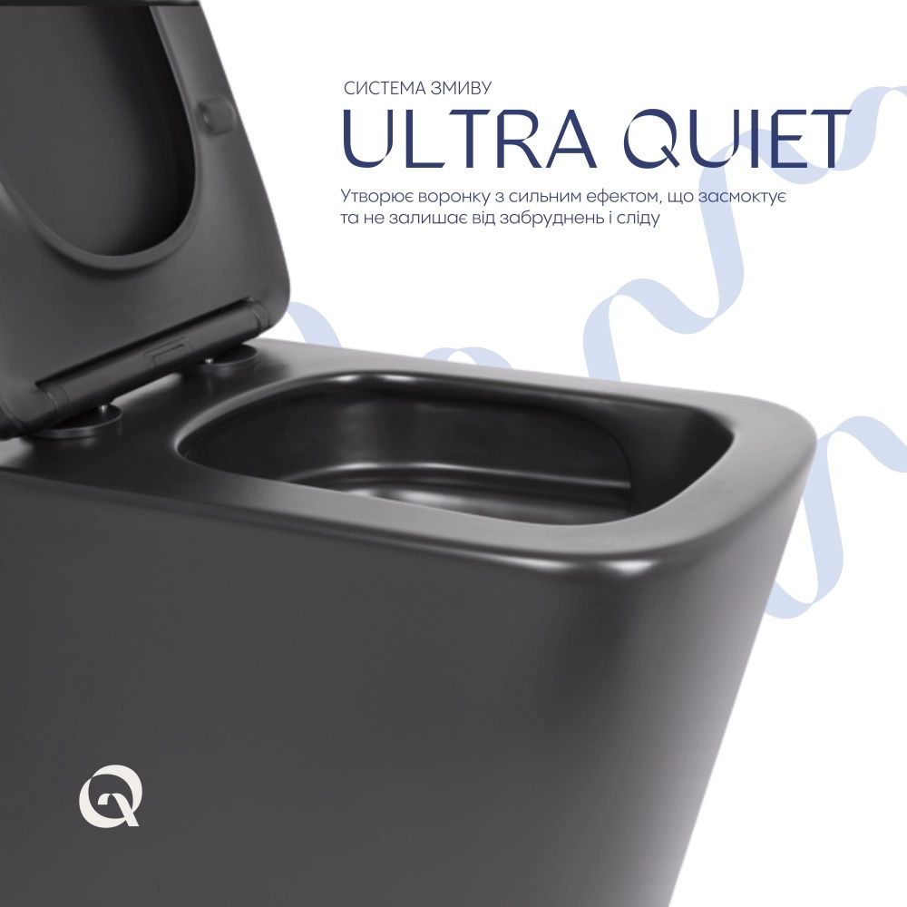 Унітаз підвісний Qtap Tern чорний матовий QT17332303ASMB з сидінням Soft-close