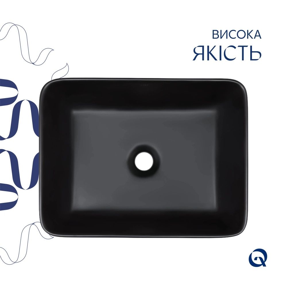 Раковина накладна Qtap Tern 48 см чорний матовий QT176069MB