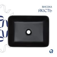 Раковина накладна Qtap Tern 48 см чорний матовий QT176069MB