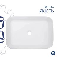 Раковина накладна Qtap Virgo 56 см білий глянцевий QT18116308W48462