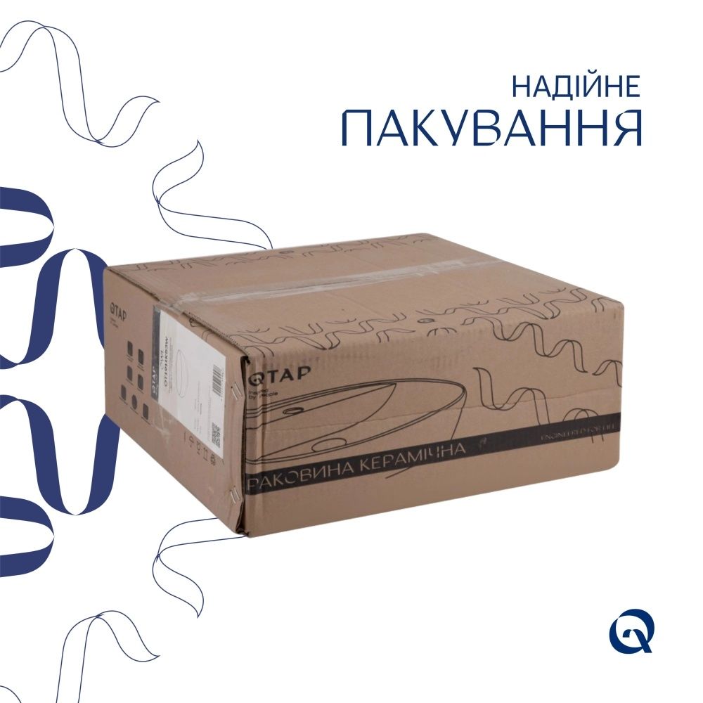 Раковина накладна Qtap Owl 40 см білий глянцевий QT1911K53WN47319
