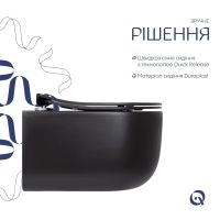 Унітаз підвісний Qtap Taurus чорний матовий QT2433084EUQMB з сидінням Soft-close