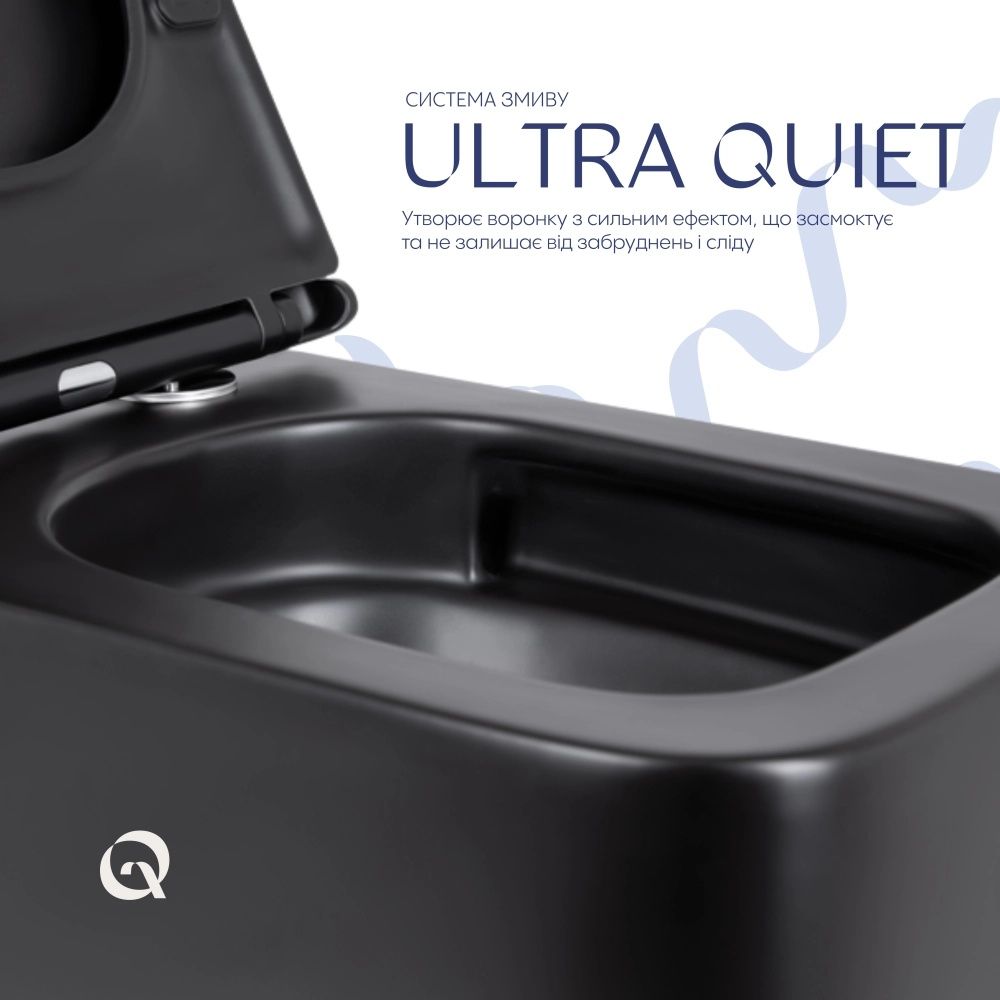 Унітаз підвісний Qtap Gemini чорний матовий QT2533076EUQMB з сидінням Soft-close