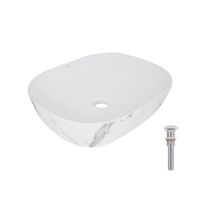 Раковина накладна Qtap Aquarius 47 см мармур глянцевий QTAQA188MR49782