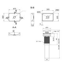 Раковина накладна Qtap Aquarius 47 см сірий глянцевий QTAQA188SG49780