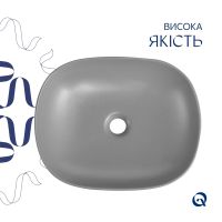 Раковина накладна Qtap Aquarius 47 см сірий глянцевий QTAQA188SG49780