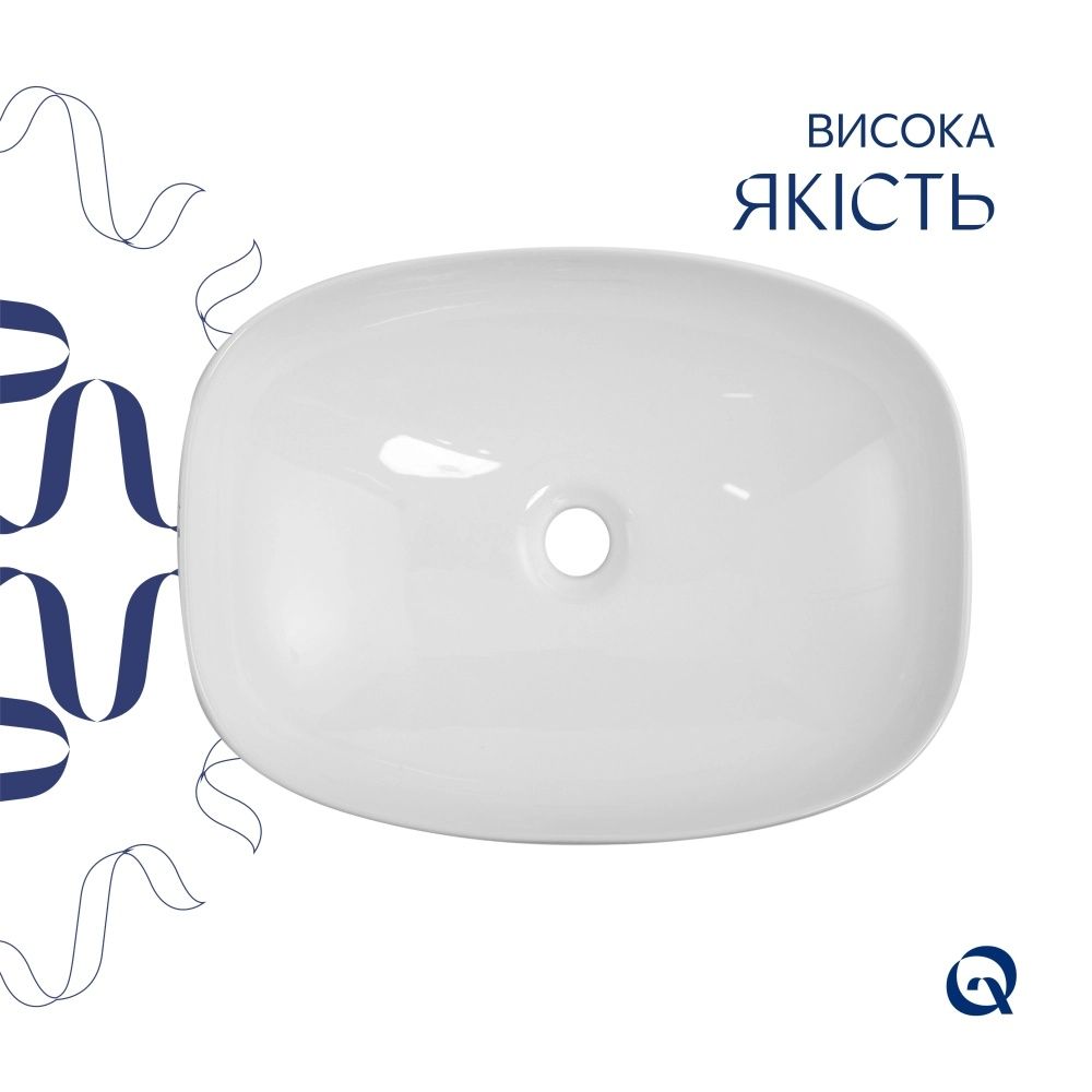 Раковина накладна Qtap Cardinal 50 см мармур глянцевий QTCAR188MR49826