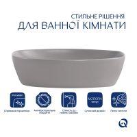 Раковина накладна Qtap Cardinal 50 см сірий глянцевий QTCAR188SG49824