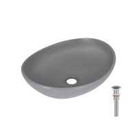 Раковина накладна Qtap Dove 41.5 см сірий глянцевий QTDOV188SG49783