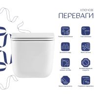 Унітаз підвісний Qtap Gemini білий глянцевий QTGEM26W45430 з сидінням Soft-close
