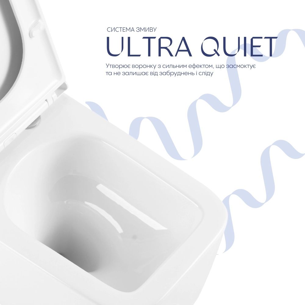 Унітаз підвісний Qtap Gemini білий глянцевий QTGEM26W45430 з сидінням Soft-close