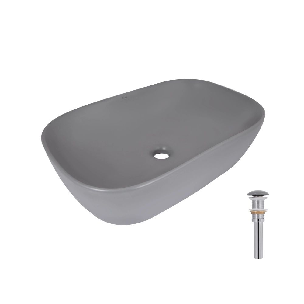 Раковина накладна Qtap Robin 60 см сірий глянцевий QTROB188SG49786