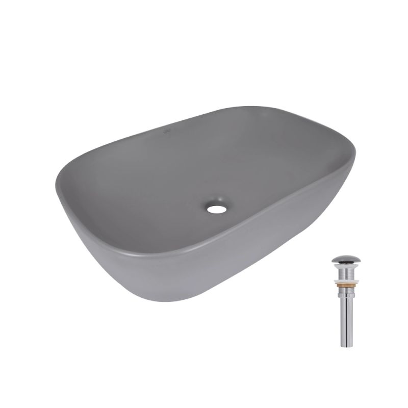 Раковина накладная Qtap Robin 60 см серый глянцевый QTROB188SG49786