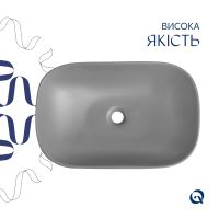 Раковина накладна Qtap Robin 60 см сірий глянцевий QTROB188SG49786