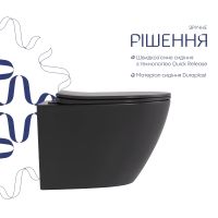 Унітаз підвісний Qtap Robin антрацит глянцевий QTROB26AN48995 з сидінням Soft-close