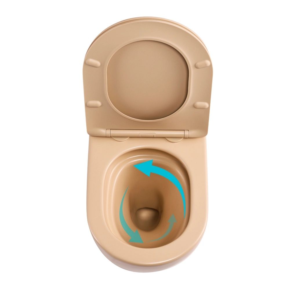Унітаз підвісний Qtap Robin бежевий глянцевий QTROB26SB48997 з сидінням Soft-close