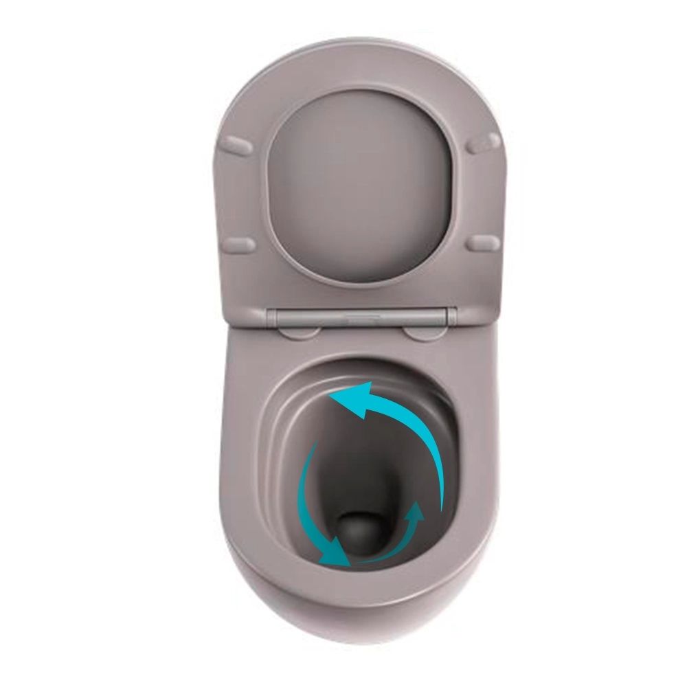 Унітаз підвісний Qtap Robin сірий глянцевий QTROB26SG48996 з сидінням Soft-close