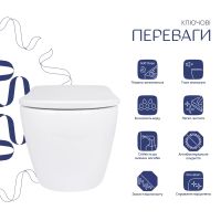 Унітаз підвісний Qtap Robin ML білий глянцевий QTROBML26W49621 з сидінням Soft-close