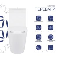 Унітаз підлоговий Qtap Swan Eco білий глянцевий QTSWA27W48748 з бачком і сидінням Soft-close