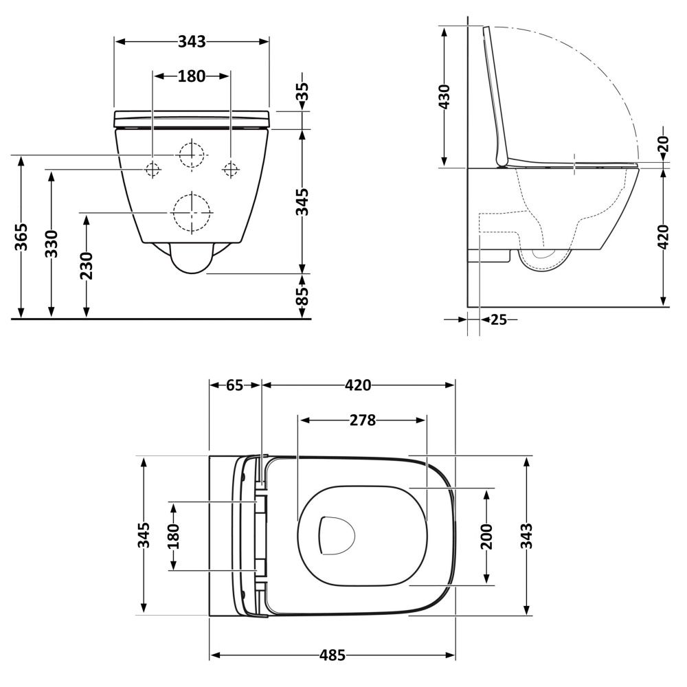 Унитаз подвесной Qtap Gemini белый глянцевый QTTAU26W49119 с сиденьем Soft-close