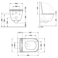 Унитаз подвесной Qtap Gemini белый глянцевый QTTAU26W49119 с сиденьем Soft-close
