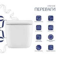 Унитаз подвесной Qtap Gemini белый глянцевый QTTAU26W49119 с сиденьем Soft-close