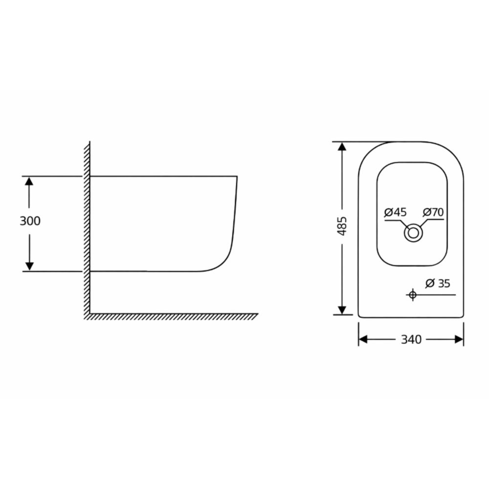 Біде підвісне Qtap Gemini білий глянцевий QTTAU28W49120