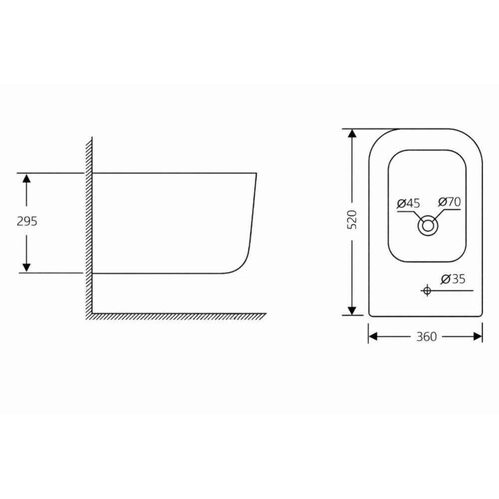 Біде підвісне Qtap Gemini білий глянцевий QTTAU28W49121