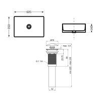 Раковина накладна Qtap Tern 61 см бежевий глянцевий QTTER188SB49790