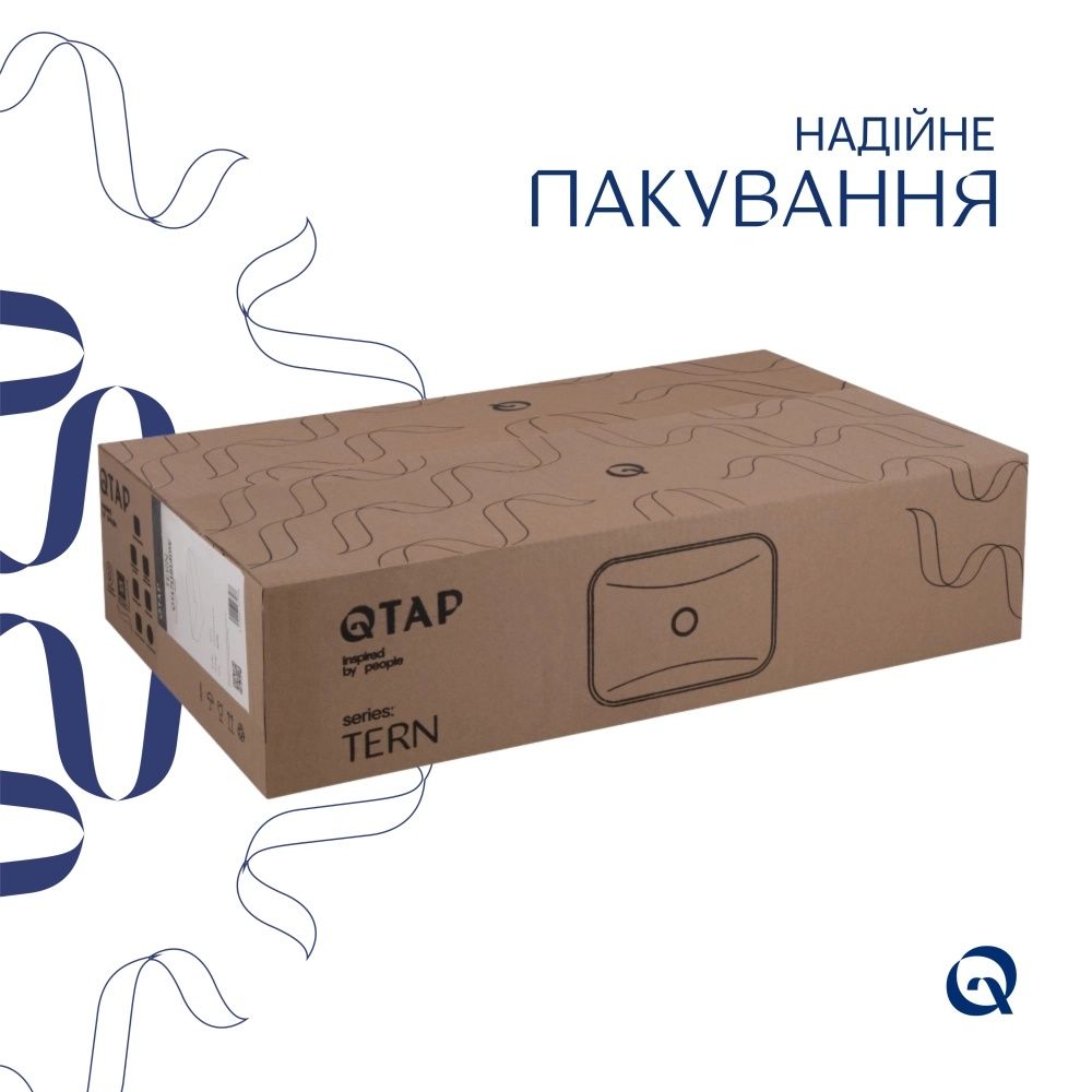Раковина накладна Qtap Tern 61 см бежевий глянцевий QTTER188SB49790