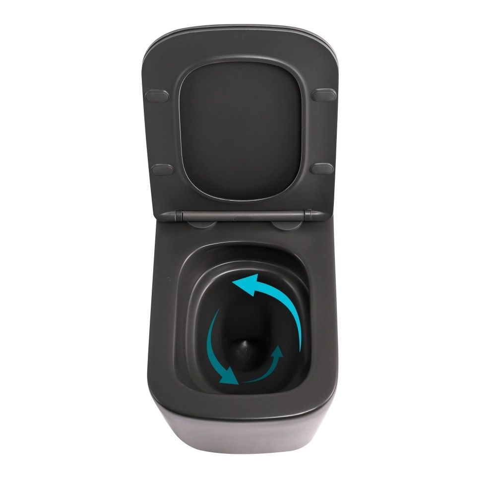 Унітаз підвісний Qtap Tern антрацит глянцевий QTTER26AN48999 з сидінням Soft-close