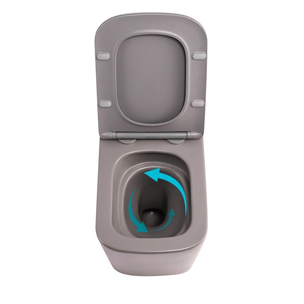 Унітаз підвісний Qtap Tern сірий глянцевий QTTER26SG49000 з сидінням Soft-close
