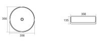 Раковина накладная Imprese i-FORM 35.8 см белый глянцевый с06010603-36