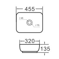 Раковина накладна Imprese i-FORM 45.5 см білий глянцевий с06010603-46