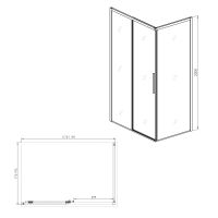Душова кабіна Imprese OSSER 77,5x117,5 (профіль - чорний, скло - тоноване) s06400601GR
