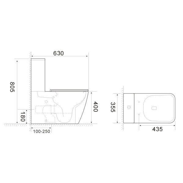 Унитаз напольный Imprese BILOVEC c06500900 с бачком и сиденьем Slow-closing