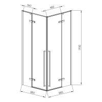 Душова кабіна Imprese VLTAVA 87x87 (профіль - чорний, скло - прозоре) s09509653