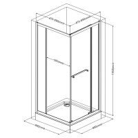 Душова кабіна Imprese SCANDIK 87x87 (профіль - чорний, скло - прозоре) s09510503