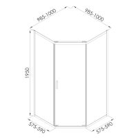 Душова кабіна Imprese SCALA 100x100 (профіль - хром, скло - тоноване) s09806051GR